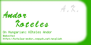 andor koteles business card