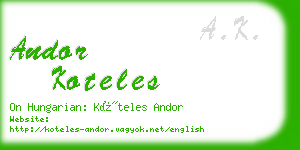 andor koteles business card